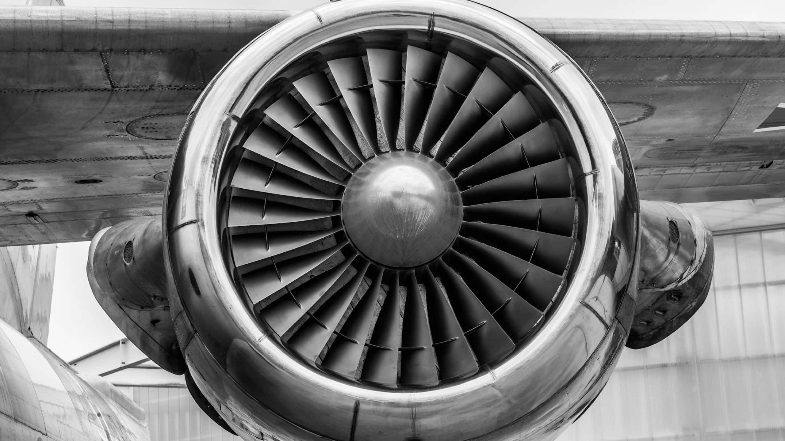 Image of a planes engine front on